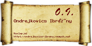 Ondrejkovics Ibrány névjegykártya